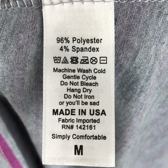 LuLaRoe NWT Lynnae Gray Purple Striped Long Sleeve Hi Lo Hem Top Size Medium - Picture 4 of 6